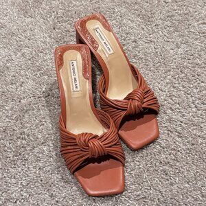 Antonio Melani Carmel Knot Leather Dress Sandals Size 7.5